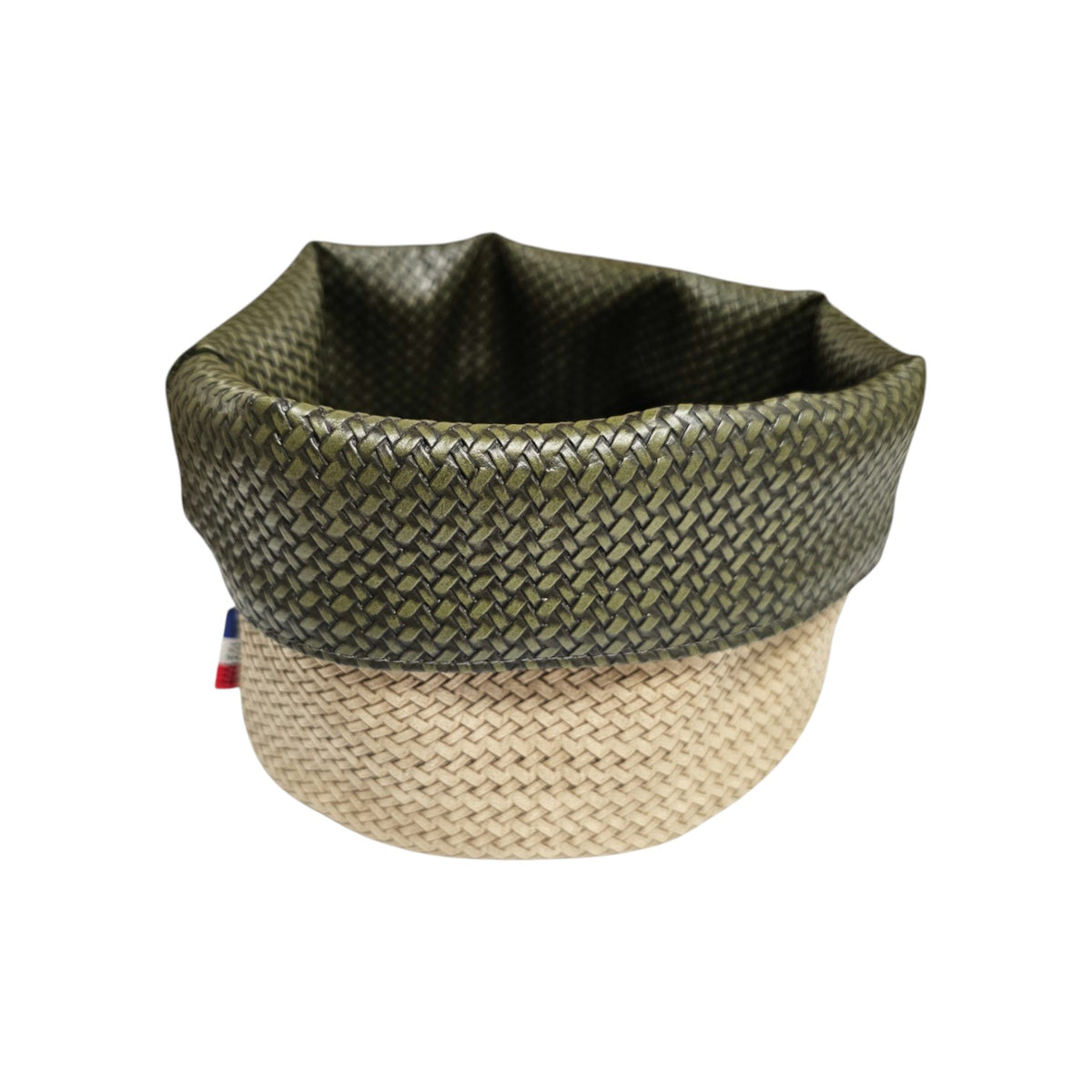 Panière en similicuir imperméable, facile à nettoyer, idéale pour un usage quotidien.