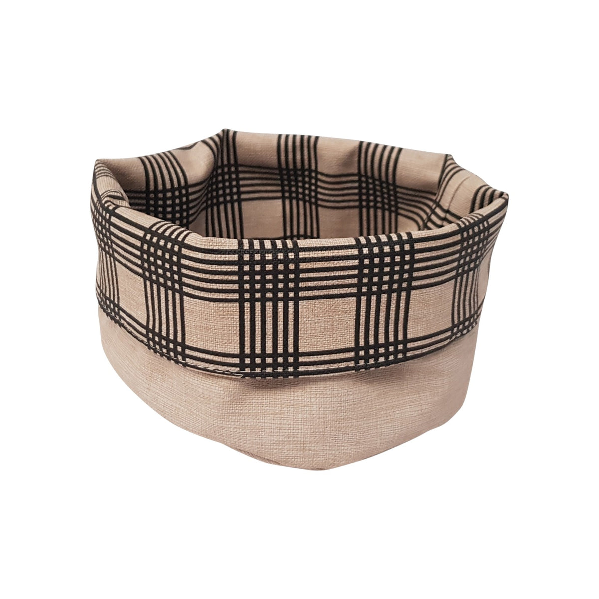 Panière à pain ronde effet tissu, fabriquée à la main dans le nord de la France. Facile à laver, idéale pour restaurants, hôtels et cafés.