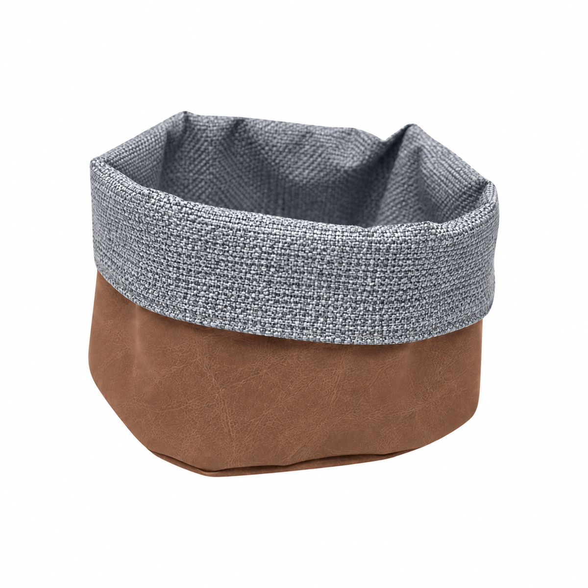 Panière en similicuir imperméable, facile à nettoyer, idéale pour un usage quotidien.