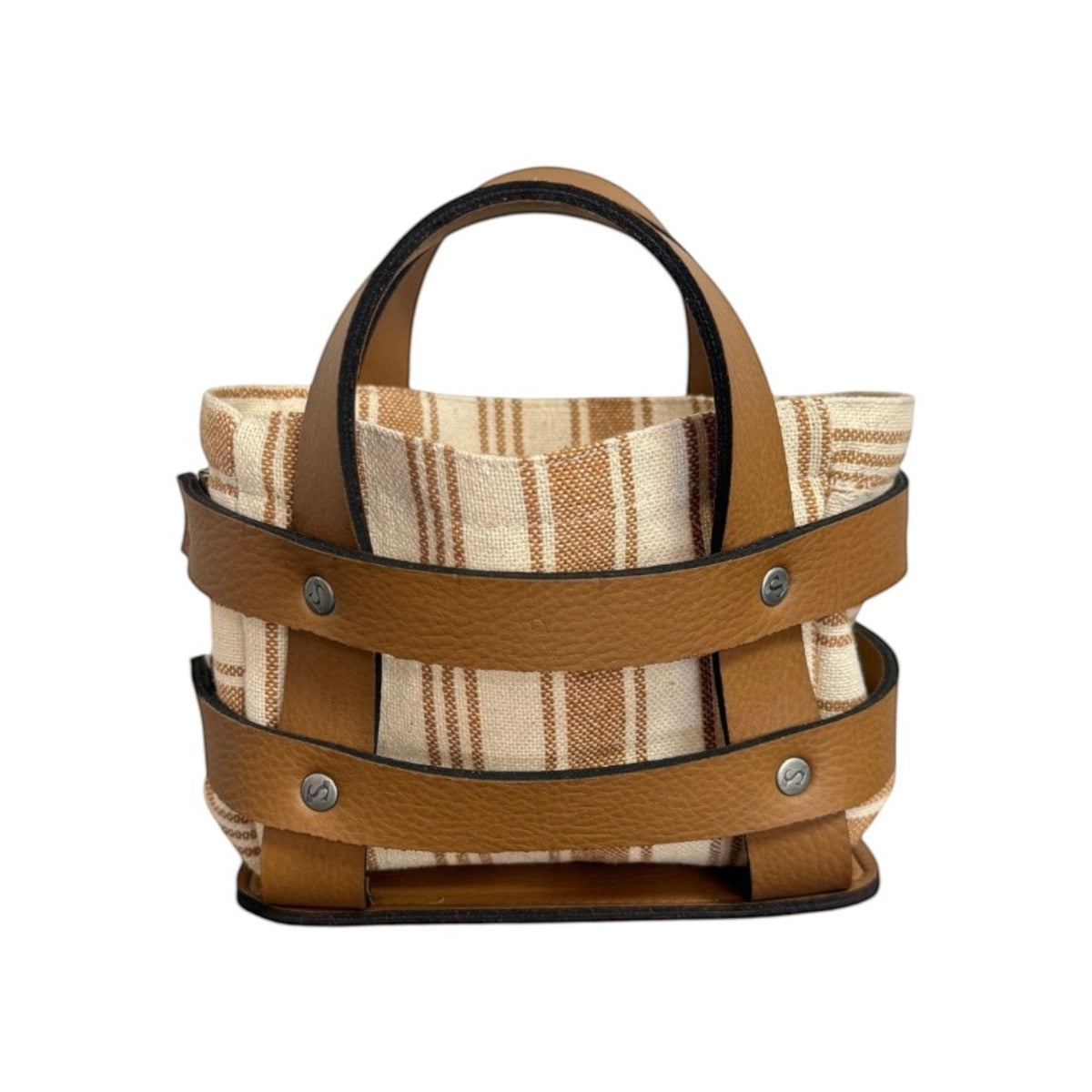 Panière en similicuir imperméable et tissu, facile à nettoyer, idéale pour un usage quotidien.