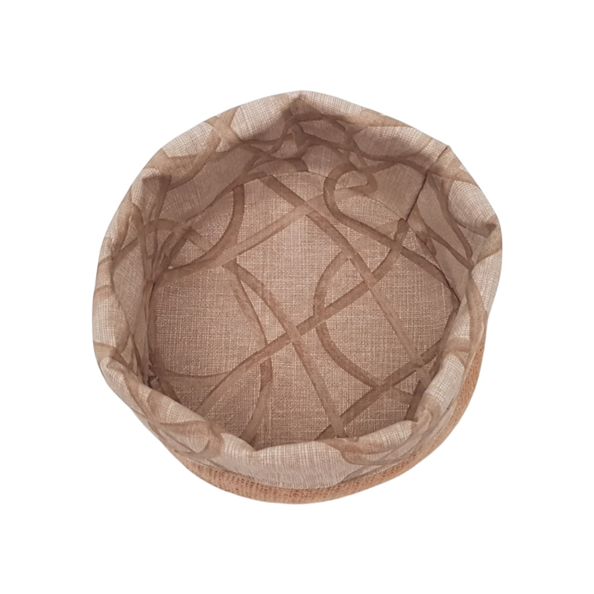 Panière à pain ronde en jute et similicuir imperméable, fabriquée à la main. Facile à entretenir, idéale pour restaurants, hôtels et cafés.