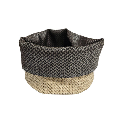 Panière en similicuir imperméable, facile à nettoyer, idéale pour un usage quotidien.