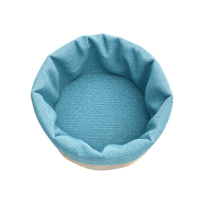 Panière Ronde Toile Ecru