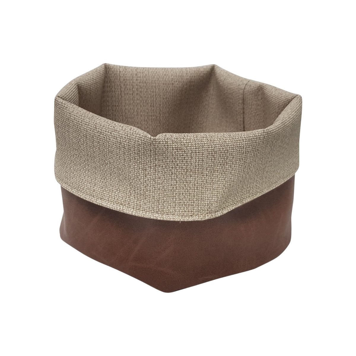 Panière en similicuir imperméable, facile à nettoyer, idéale pour un usage quotidien.