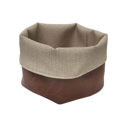 Panière en similicuir imperméable, facile à nettoyer, idéale pour un usage quotidien.