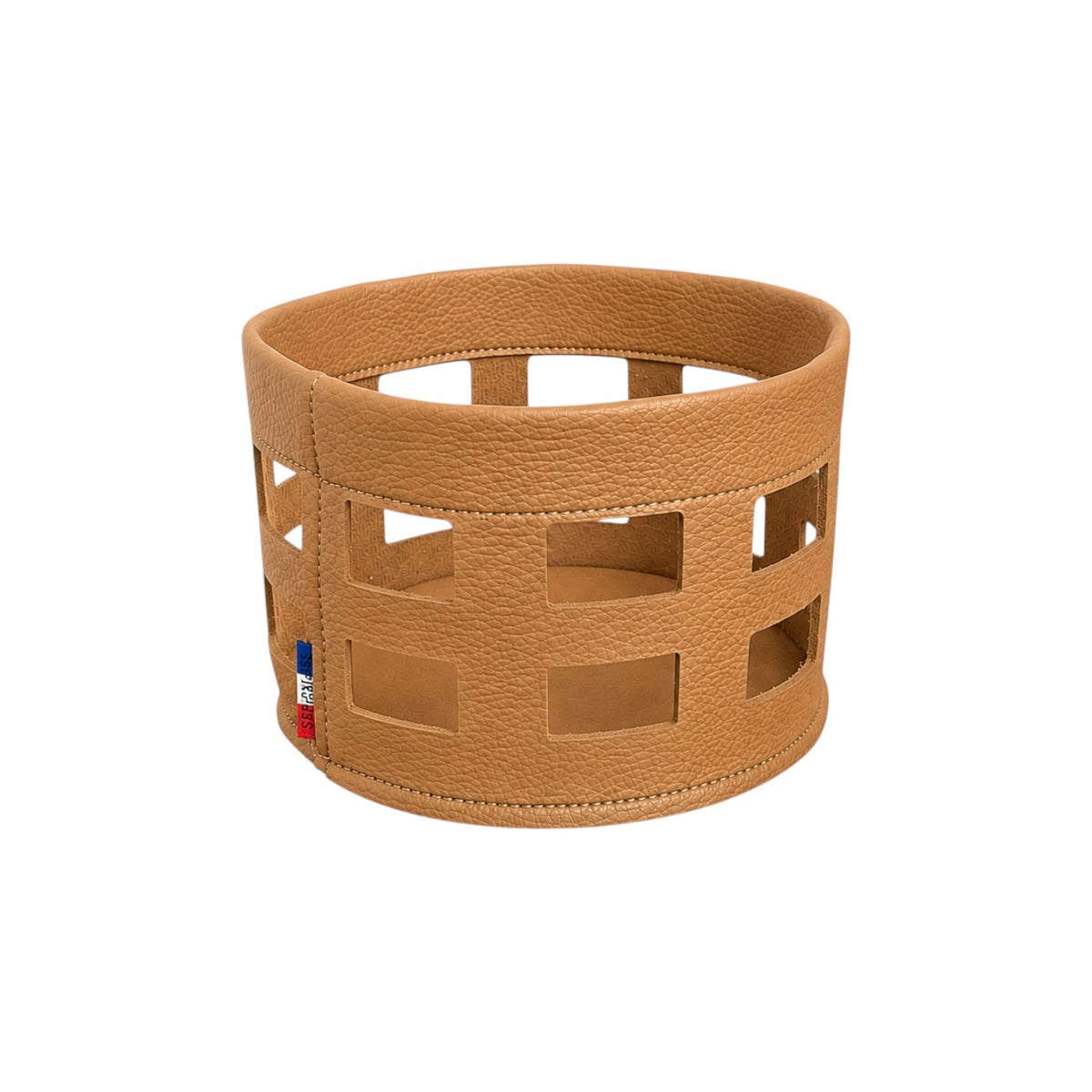 Panière en similicuir imperméable, facile à nettoyer, idéale pour un usage quotidien.
