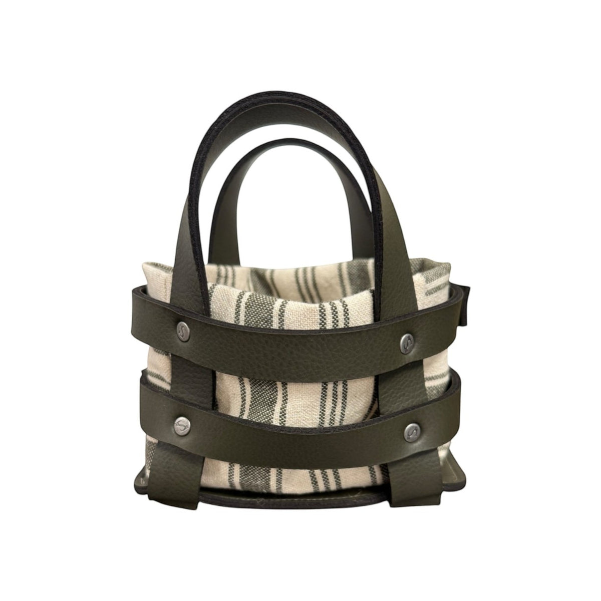 Panière en similicuir imperméable et tissu, facile à nettoyer, idéale pour un usage quotidien.