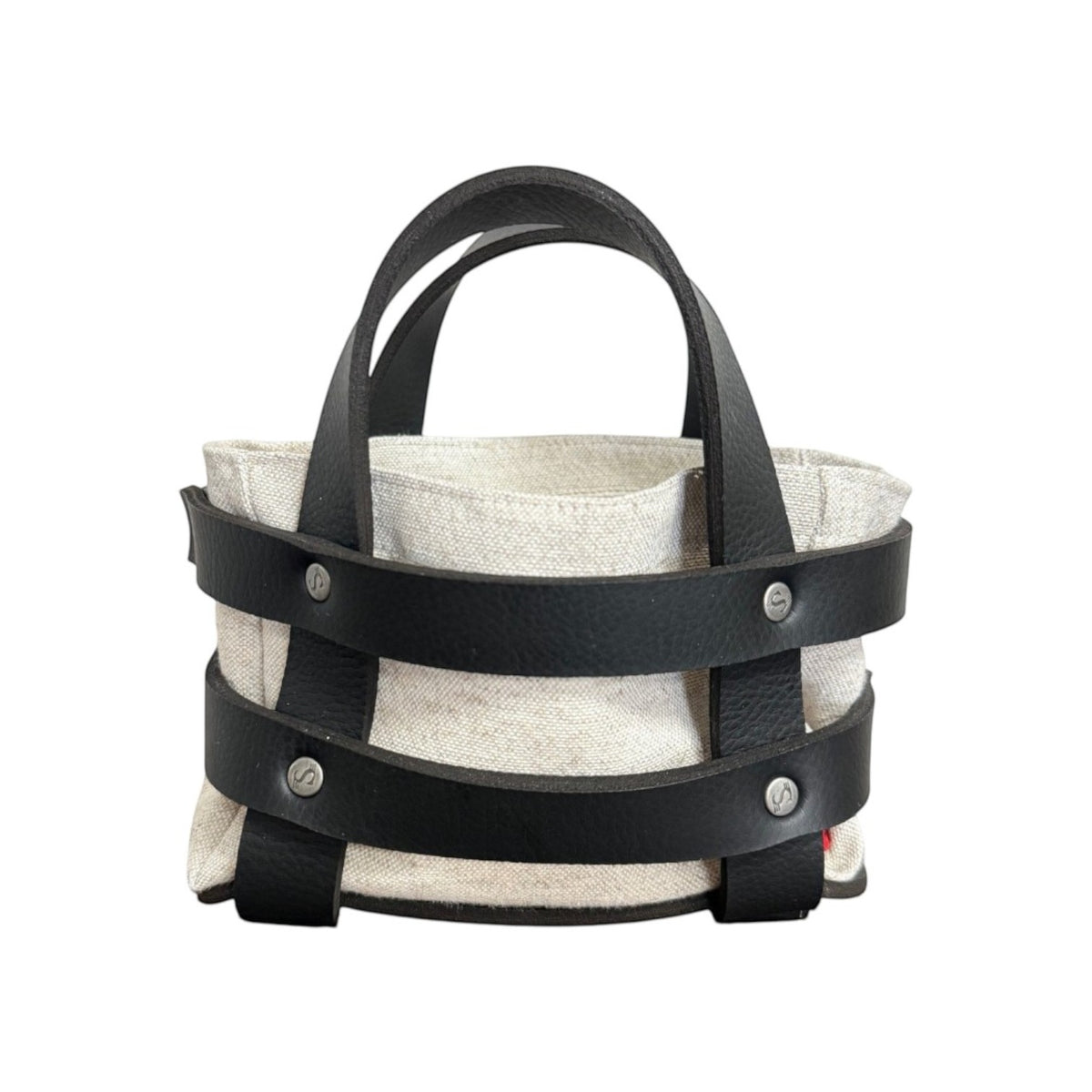 Panière en similicuir imperméable et tissu, facile à nettoyer, idéale pour un usage quotidien.