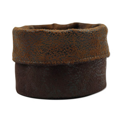 Round basket 100% Polyester leather effect